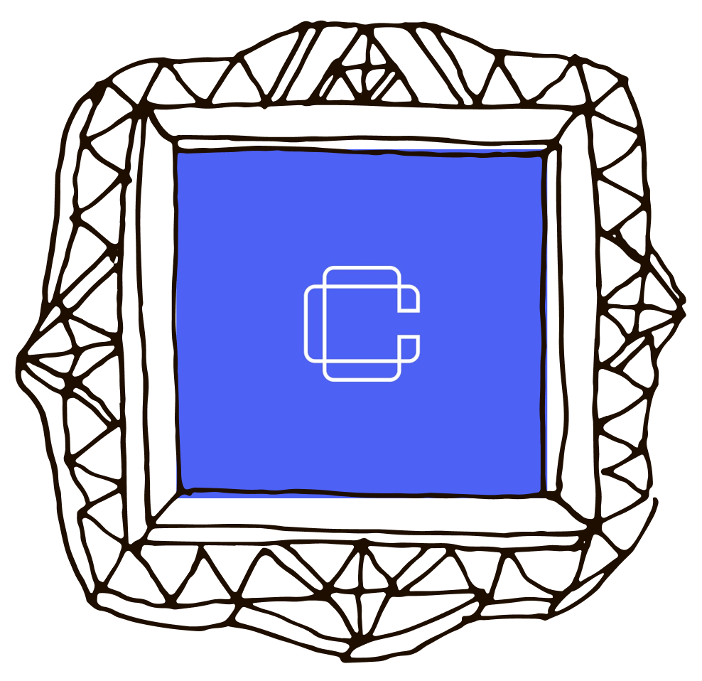 Clue logo square framed