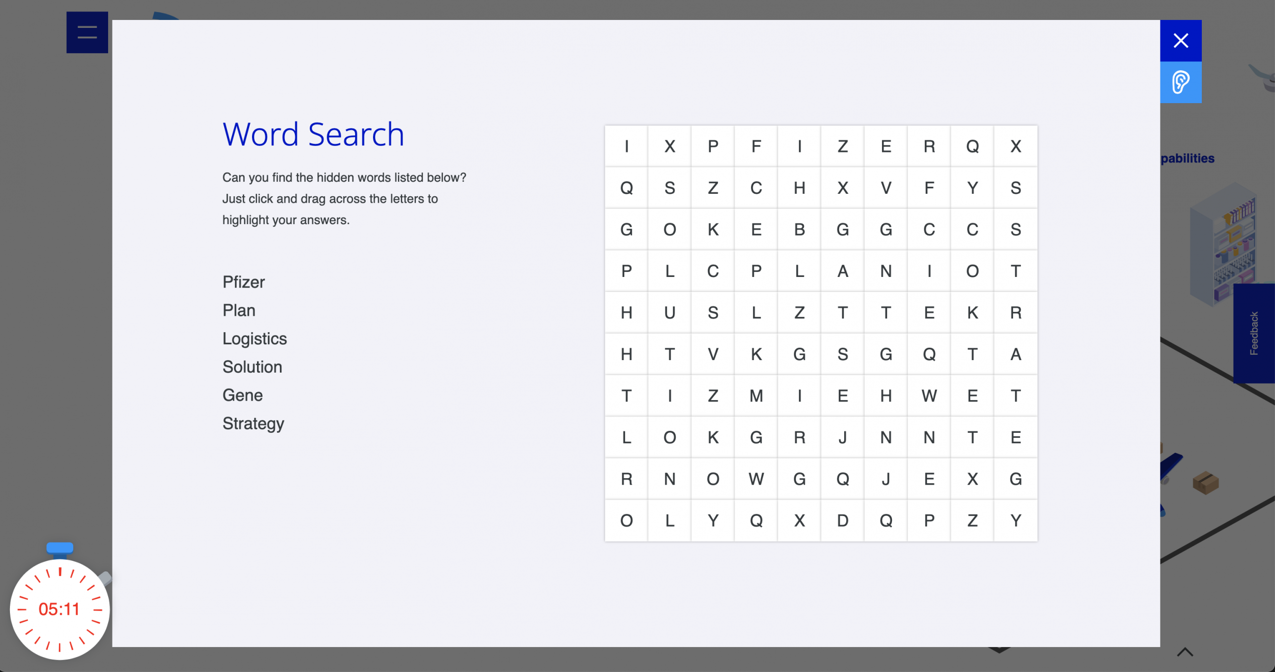 Pfizer Word search